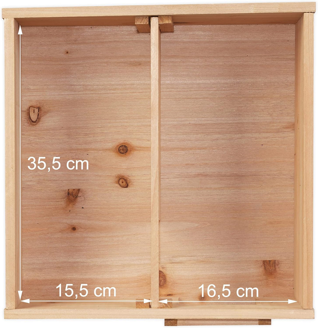 Relaxdays Igelhaus, Holz, Igelhotel mit Boden, 2 Kammern, Winterquartier für Igel, Garten, HBT: 21,5