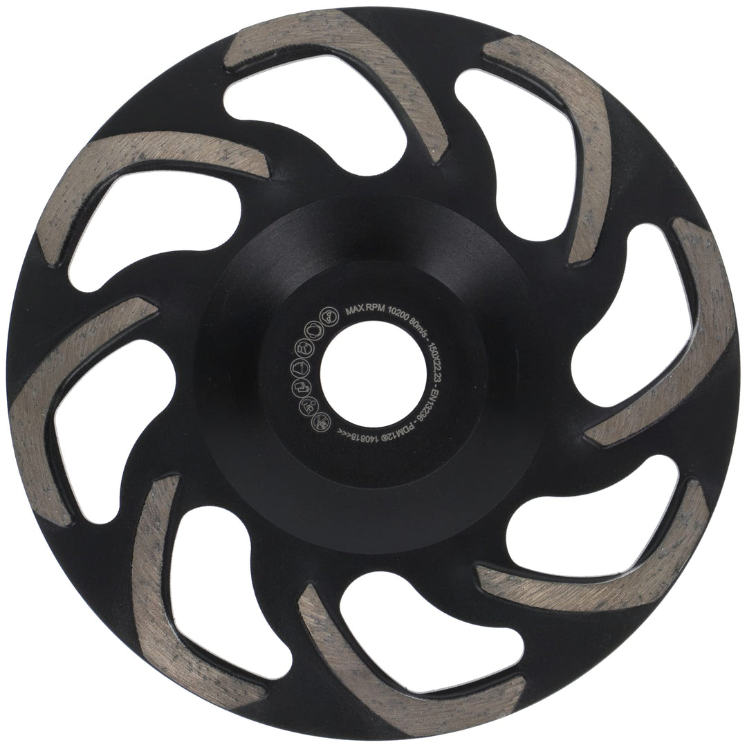 PRODIAMANT Profi Diamant-Schleiftopf Beton Boomerang 150 mm x 22,2 Diamantschleiftopf 150mm für Beto