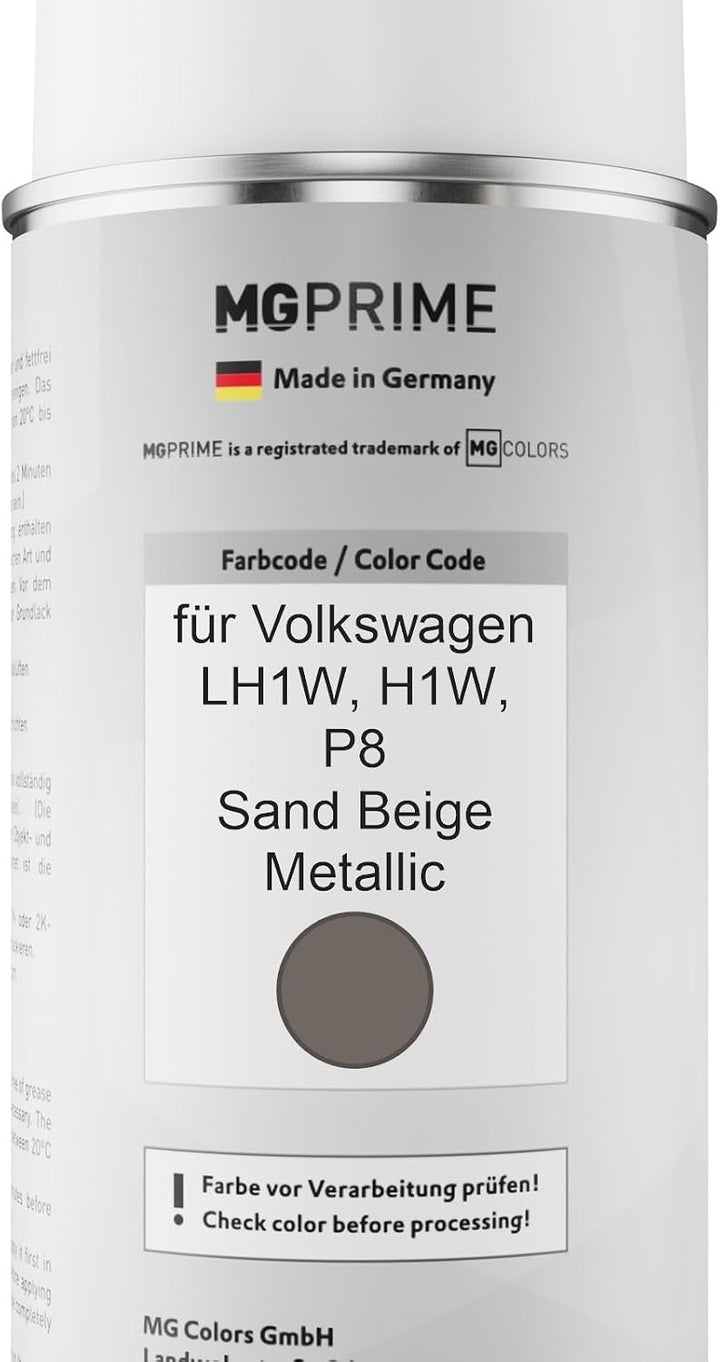 MG PRIME Autolack Spraydose für Volkswagen VW LH1W / H1W / P8 Sand Beige M. | Sand Beige Metallic, B