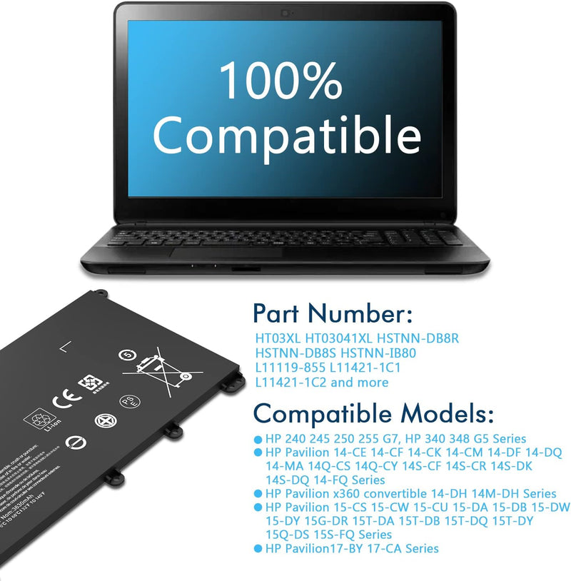 HT03XL Laptop Akku für HP Pavilion 14-DK 14-DF 14-CF 14-CE 15-da0xxx 15-cs0xxx 15-DB 15-CW 15-CR Ser