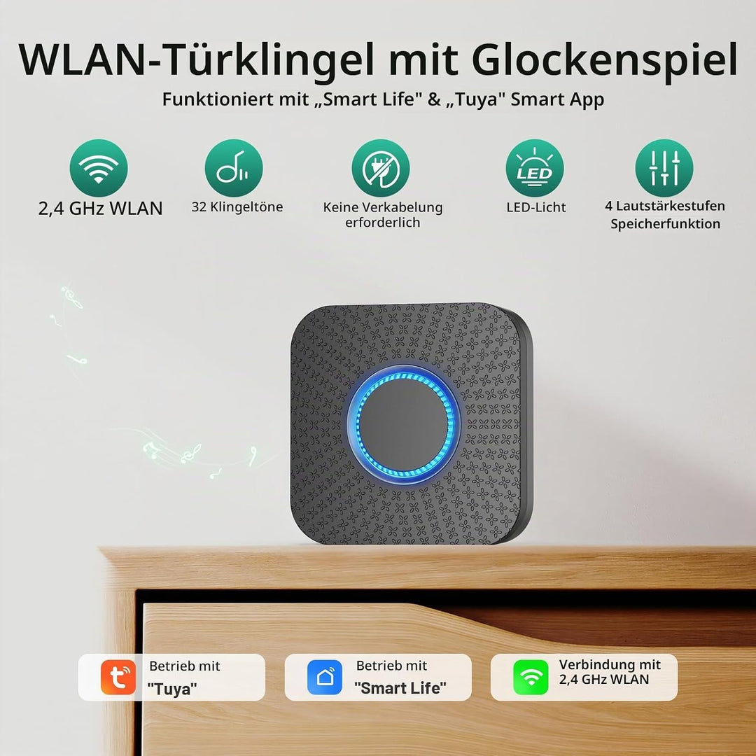 Satisure 2 Pack Funk Erweiterung Set Türklingel, 3-in-1 Türklingel Verlängerung – Kompatibel mit Bli