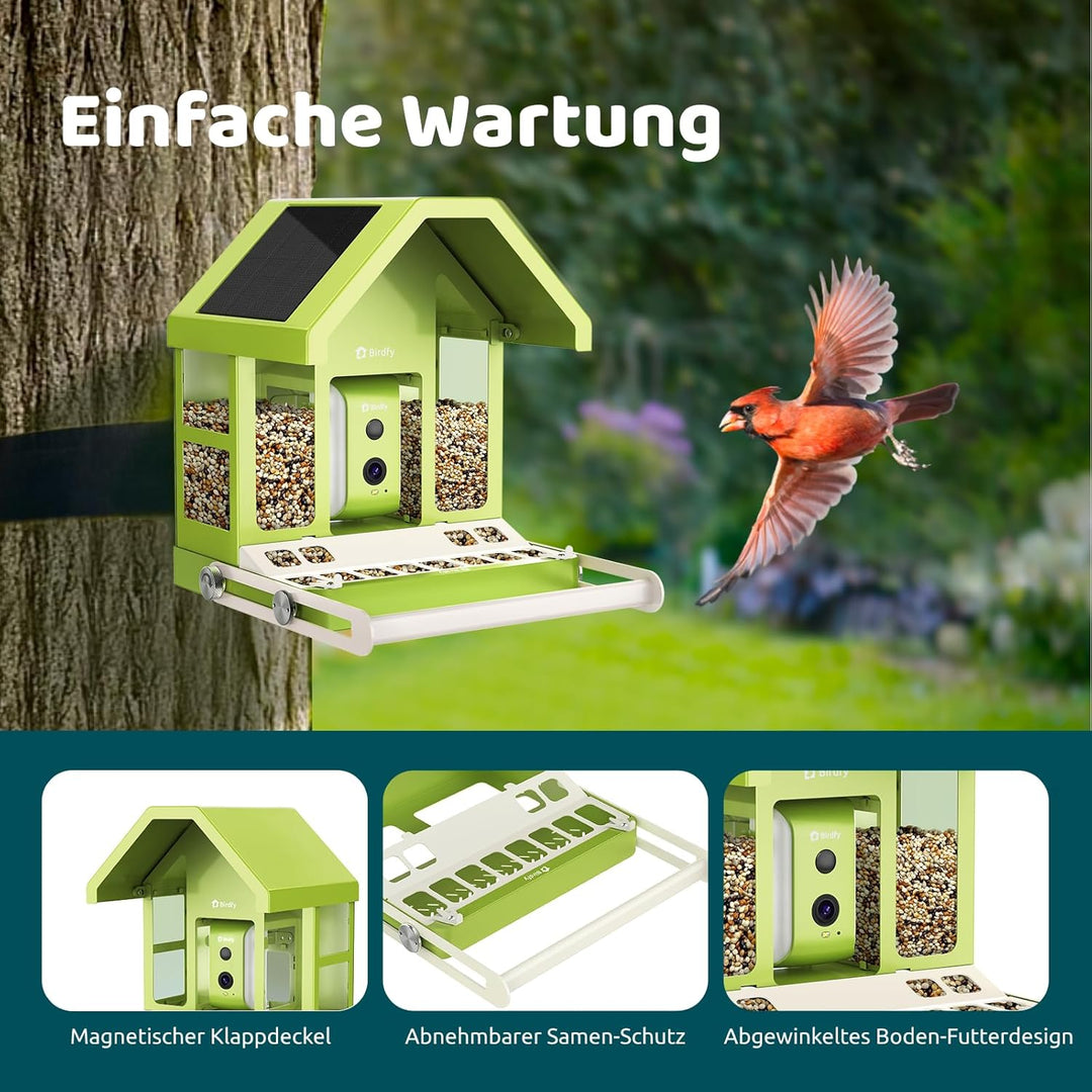 Birdfy Metall Vogelfutterhaus mit Kamera zur Live-Vogelbeobachtung, 1080P Wireless Farbnachtsicht Vo