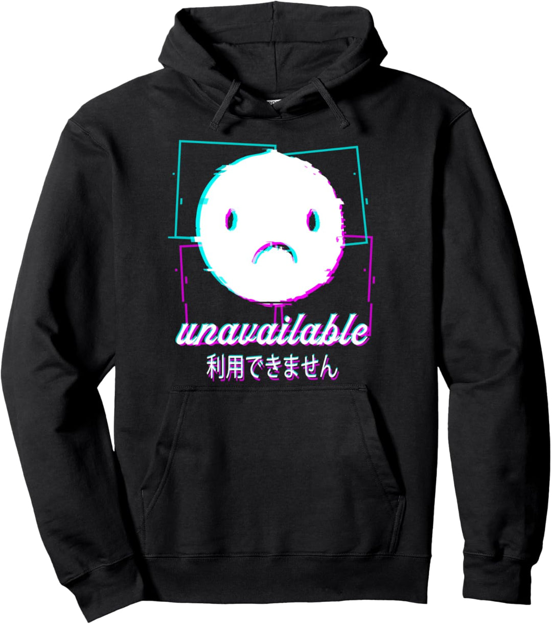 Nicht verfügbar ästhetischer Vaporwave Japan Pullover Hoodie