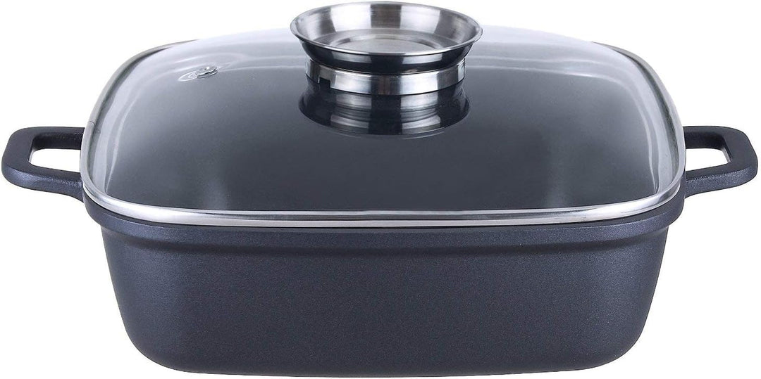 Kopf Bräter Santorin Aluguss 35 x 28 cm 5 Liter inkl. Glasdeckel, 5 Liter