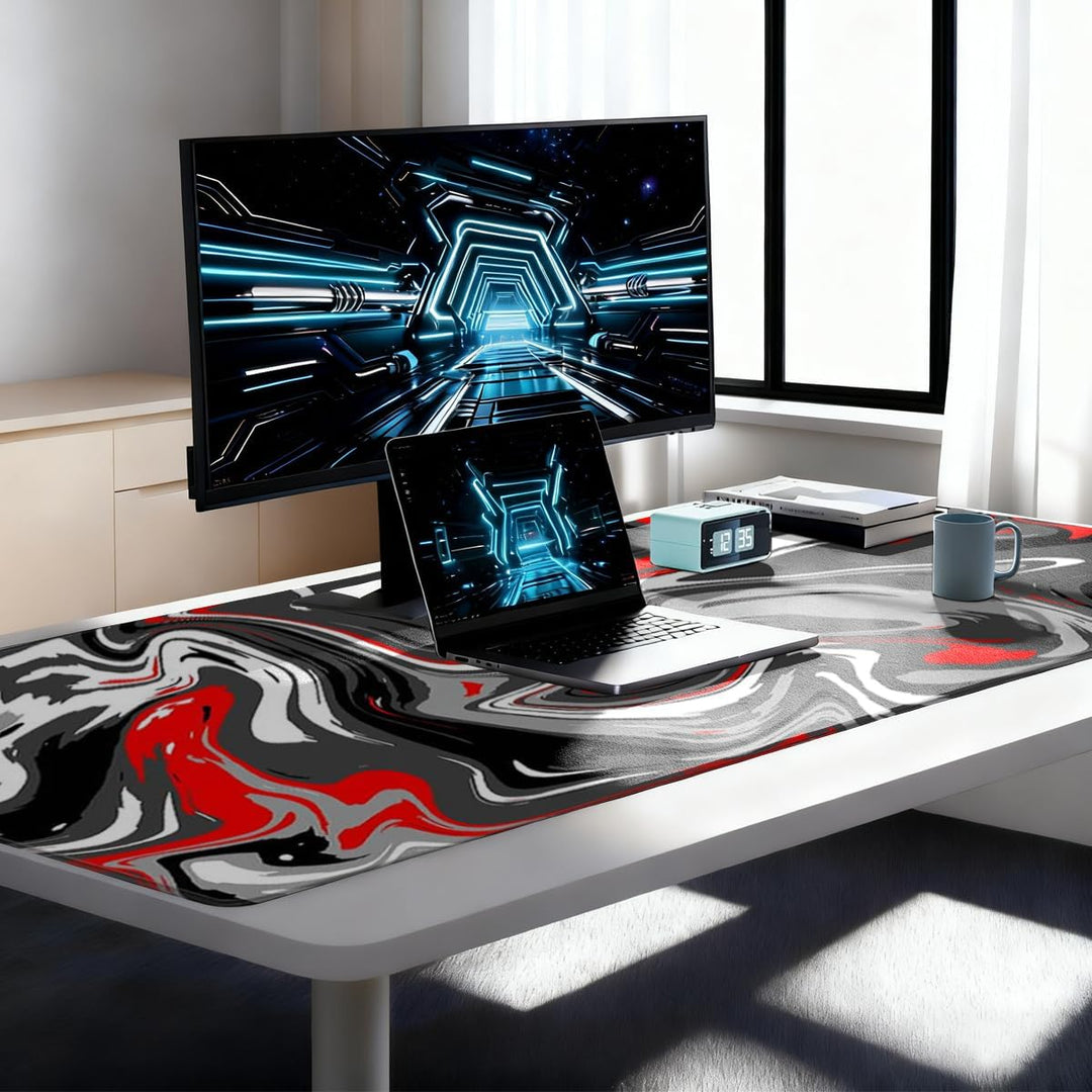 Grosser Mauspad für Schreibtisch - Gaming-Mauspad mit genähten Kanten, Nicht rutschender Unterlage,
