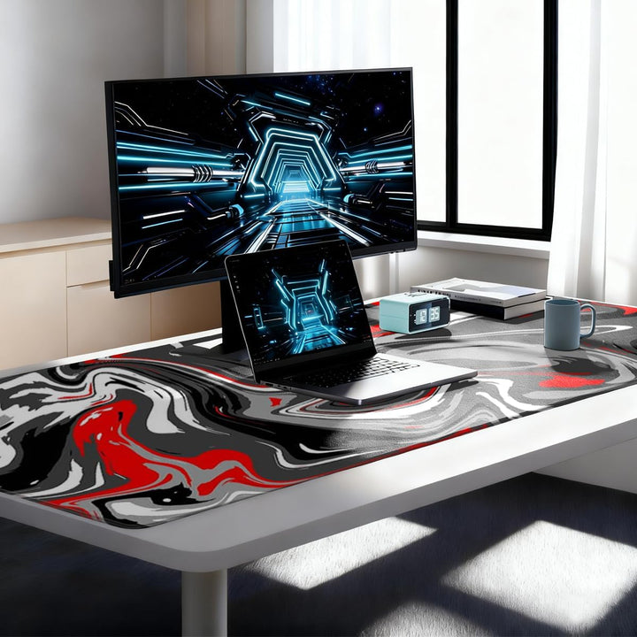 Grosser Mauspad für Schreibtisch - Gaming-Mauspad mit genähten Kanten, Nicht rutschender Unterlage,