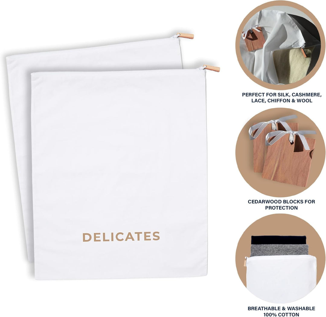 Delicates, Kaschmir-Woll-Pullover-Aufbewahrungstaschen-Set mit integriertem Zedernholz, Feinheiten,