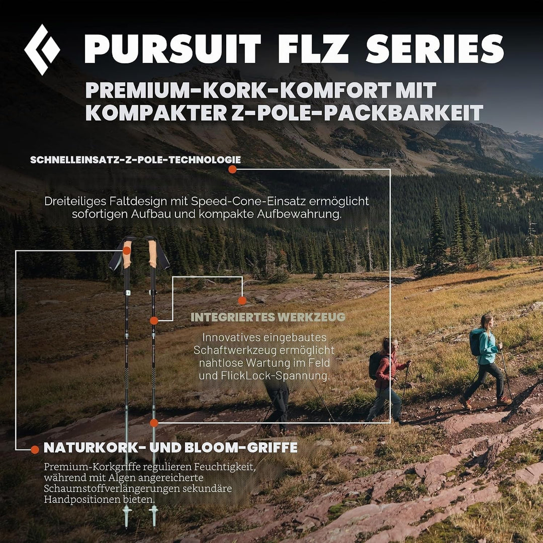 BLACK DIAMOND BlaDia Pursuit FLZ Trekking Poles M/L gn BD1100679478M_L1