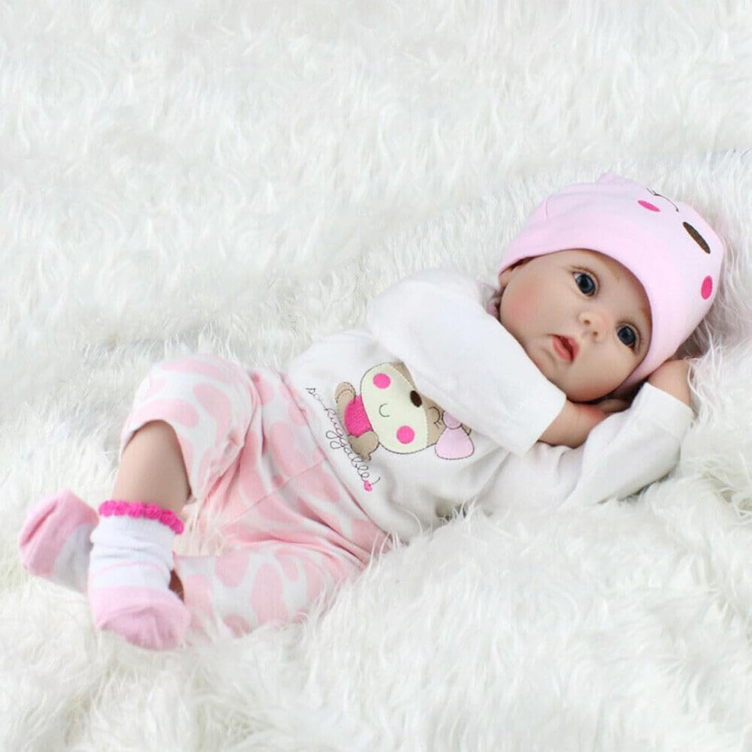 ZIYIUI 22Zoll Reborn Babypuppe Babys Puppe wie Echtes Baby Weiche Silikon Vinyl echt Babypuppen Lebe