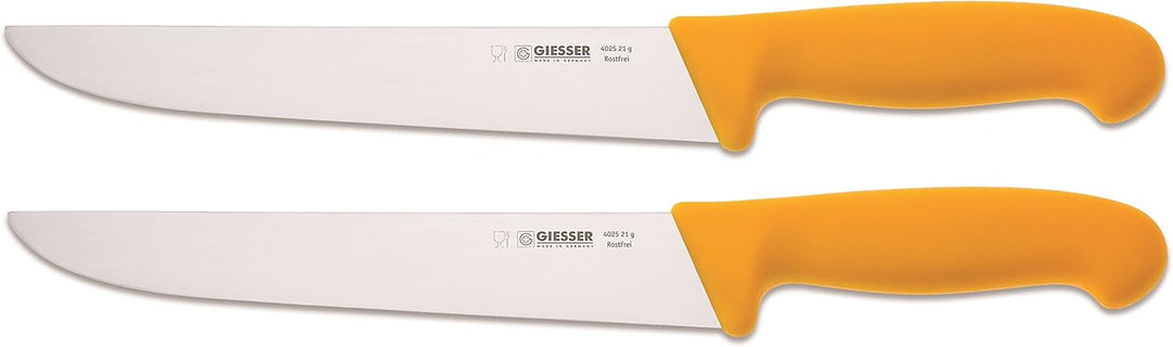 Giesser 2X Messer Schlachtmesser gelb 21 cm Klingenlänge schmale Form- Profimesser