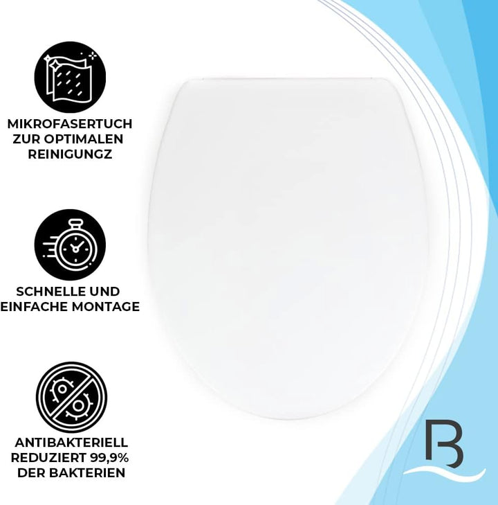 Bath4U Toilettensitz aus Urea-Duroplast mit Absenkautomatik | Farbecht | leicht zu reinigen mit dem