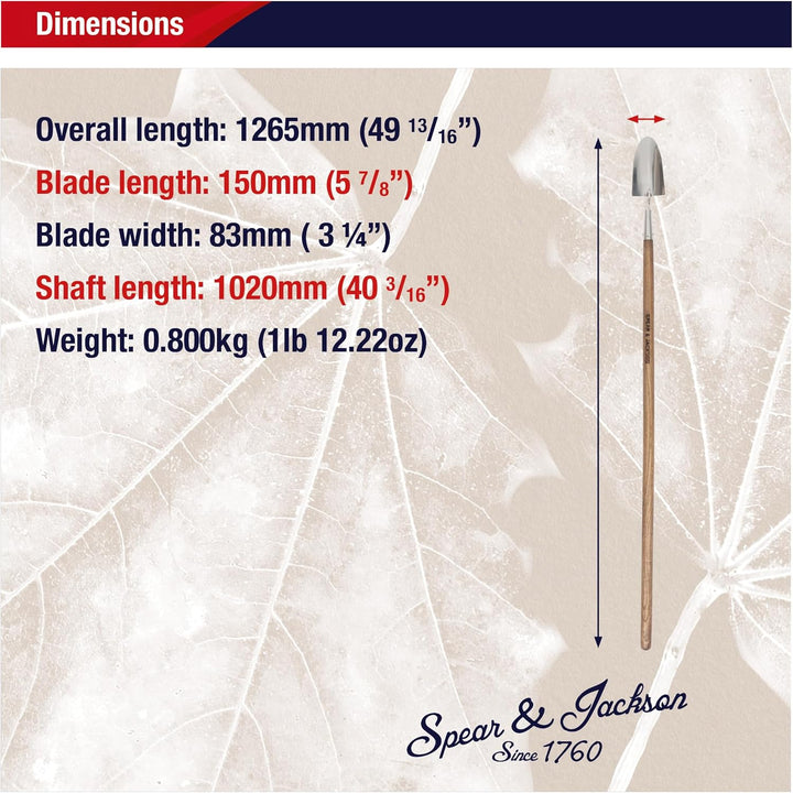 Spear & Jackson 5310TR Traditional Pflanzschaufel mit langem Griff, 106,7 cm