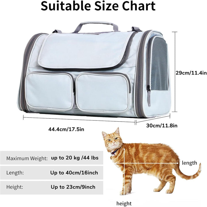 FUKUMARU Transportbox Katze, Faltbare Katzentransportbox, Transportbox Hund mit Reisetasche, Transpo