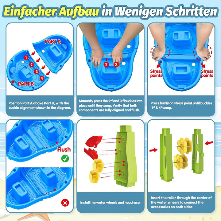 FRUSE Wasserspieltisch für Kinder,3-Tier Sand Wassertisch Spielzeug,Wasserspielzeug Aktivität Sensor