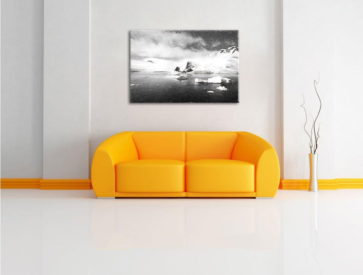 Pixxprint Winterlandschaft in der Antarktis als Leinwandbild/Grösse: 100x70 / Wandbild/Kunstdruck/fe