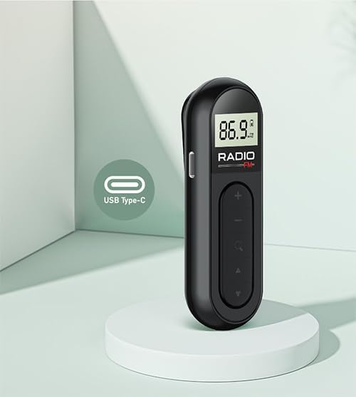 Tragbares Mini Taschenradio, wiederaufladbares FM Transistorradio mit gutem Empfang für Nachrichten