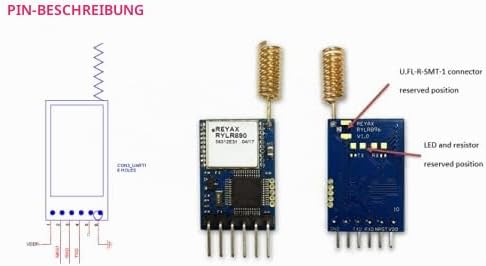 REYAX RYLR896 Lora-Modul SX1276 UART 868MHz 915MHz-Antenne bei Befehl FCC NCC