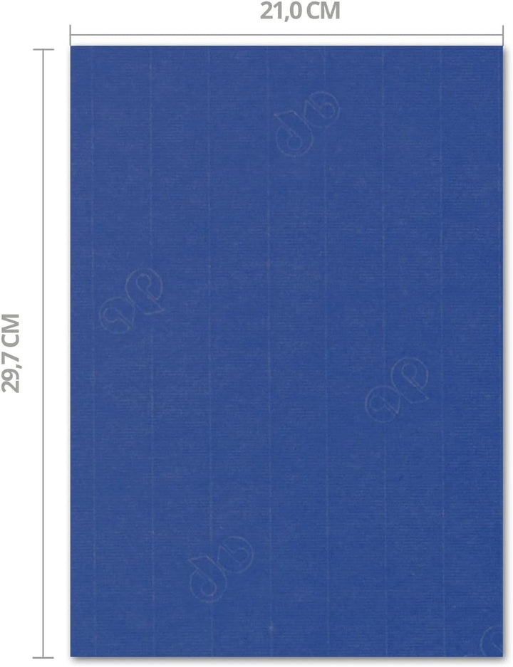 ARTOZ 50x Bastelpapier - Royalblau - DIN A4 297 x 210 mm - 220 Gramm pro m² - Edle Egoutteur-Rippung