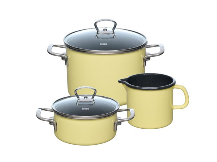 Riess, 0520-002, Starterset 3-teilig, LEMON, Emaille, Made in Österreich, LBH: 48,5x24,0x28,5cm, 5,0
