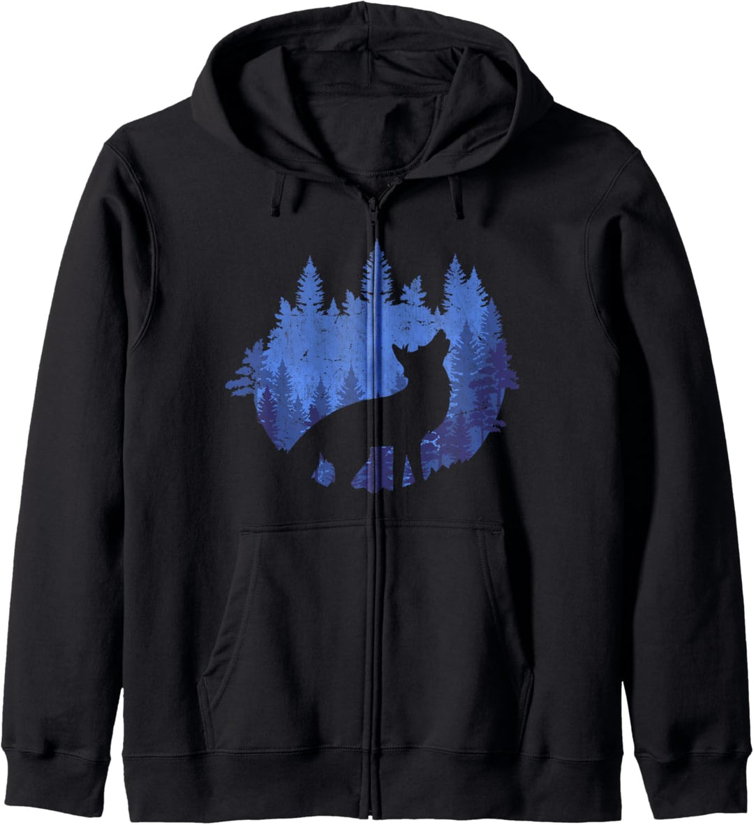 Waldbewohner Tier des Waldes Tierfreund Mondlicht Fuchs Kapuzenjacke