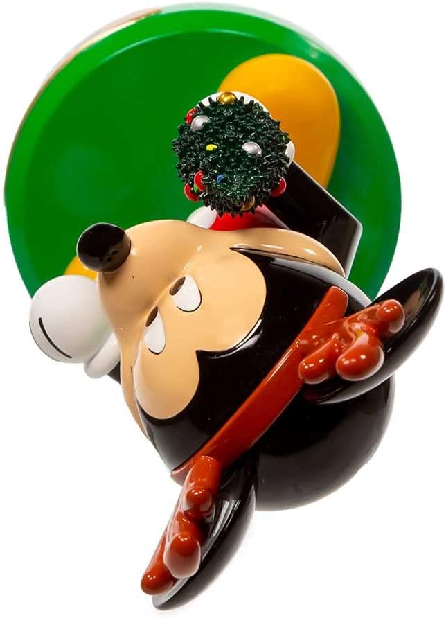 Kurt Adler Disney© Mickey Mouse mit Baum Nussknacker, 15,2 cm | Offiziell lizenzierte Weihnachtsdeko