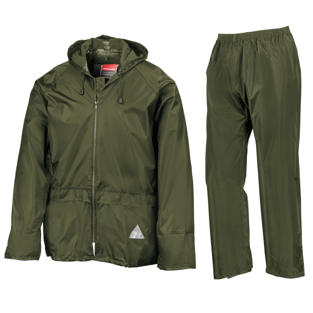 Result Schwerer, wasserdichter Herren Regenanzug (Jacke und Hosenanzug) S Olive, S Olive
