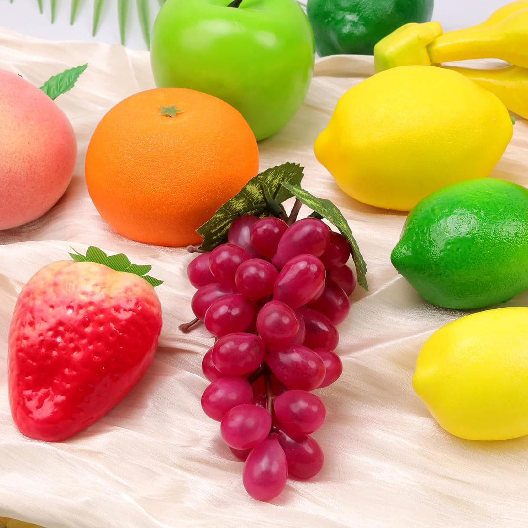 10 PCS Künstliche Früchte Dekoration Haushalt Gefälscht Banane Zitrone Orange Erdbeeren Apfel Pfirsi