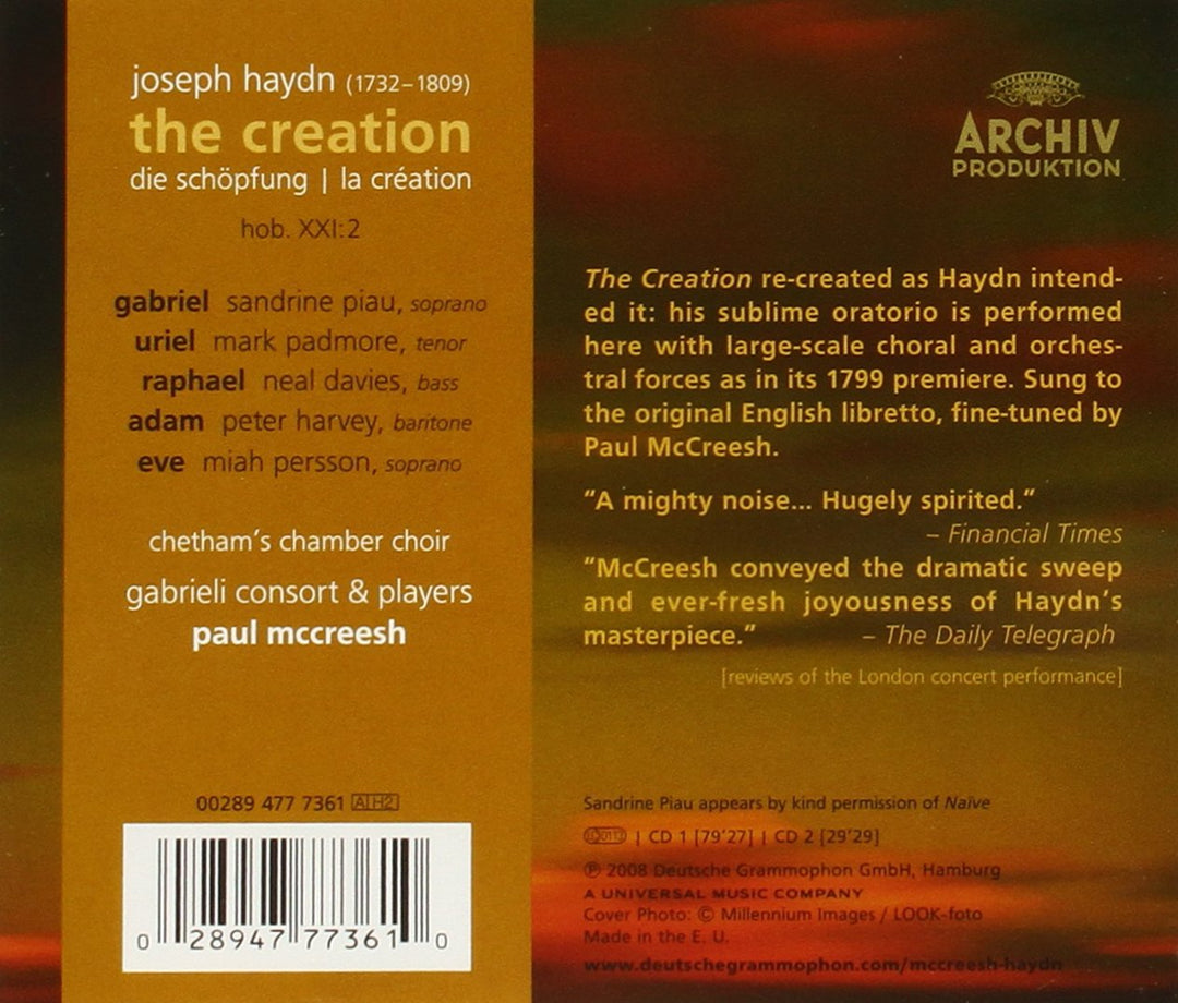 Die Schpfung (Ga Engl.), Audio-CD