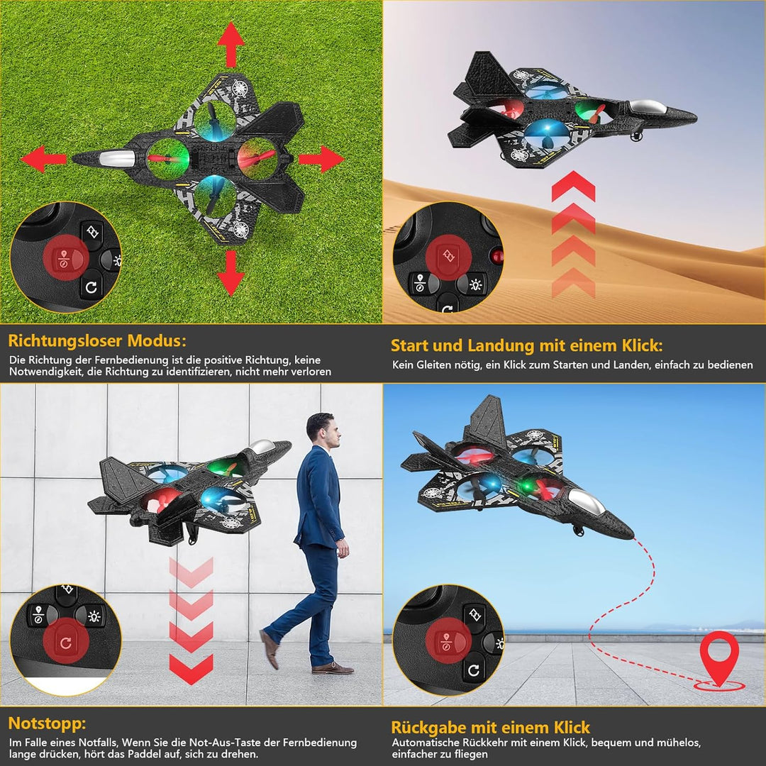 Henakmsl RC Flugzeug, 2.4GHz Ferngesteuertes Flugzeug L0712 Quadcopter Schwebendes Kampfflugzeug RC