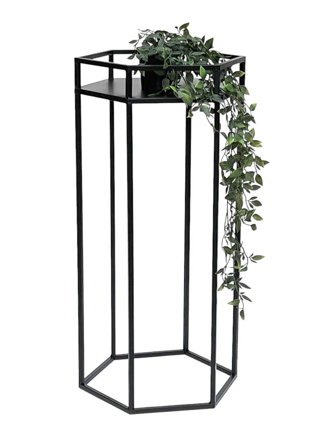 DanDiBo Blumenhocker Metall Schwarz 6eck Blumenständer Beistelltisch 96453 Blumensäule Pflanzenhocke