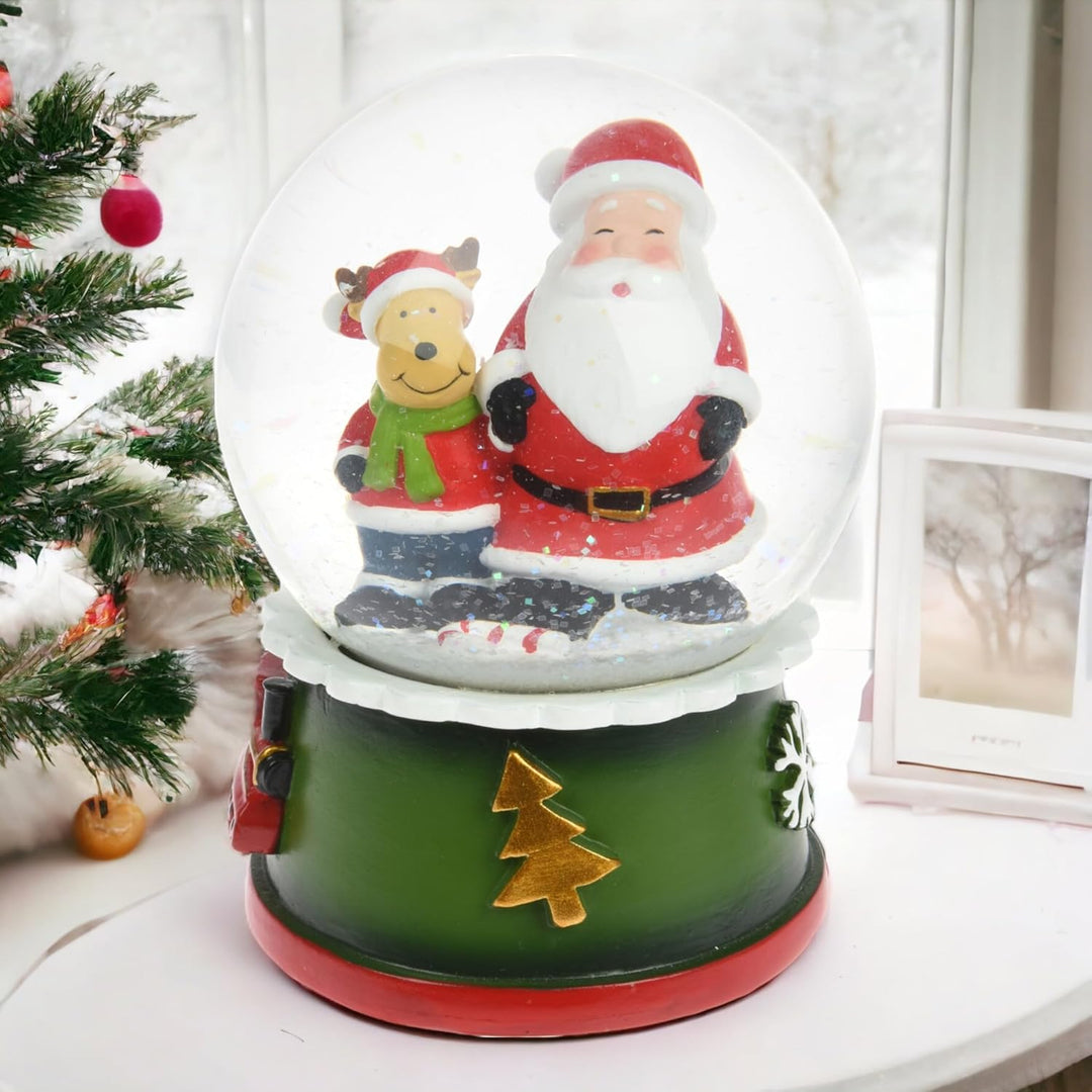 MIJOMA Festliche Schneekugel mit Weihnachtsmotiv | Zauberhafte Tischdekoration | Liebevolle Details
