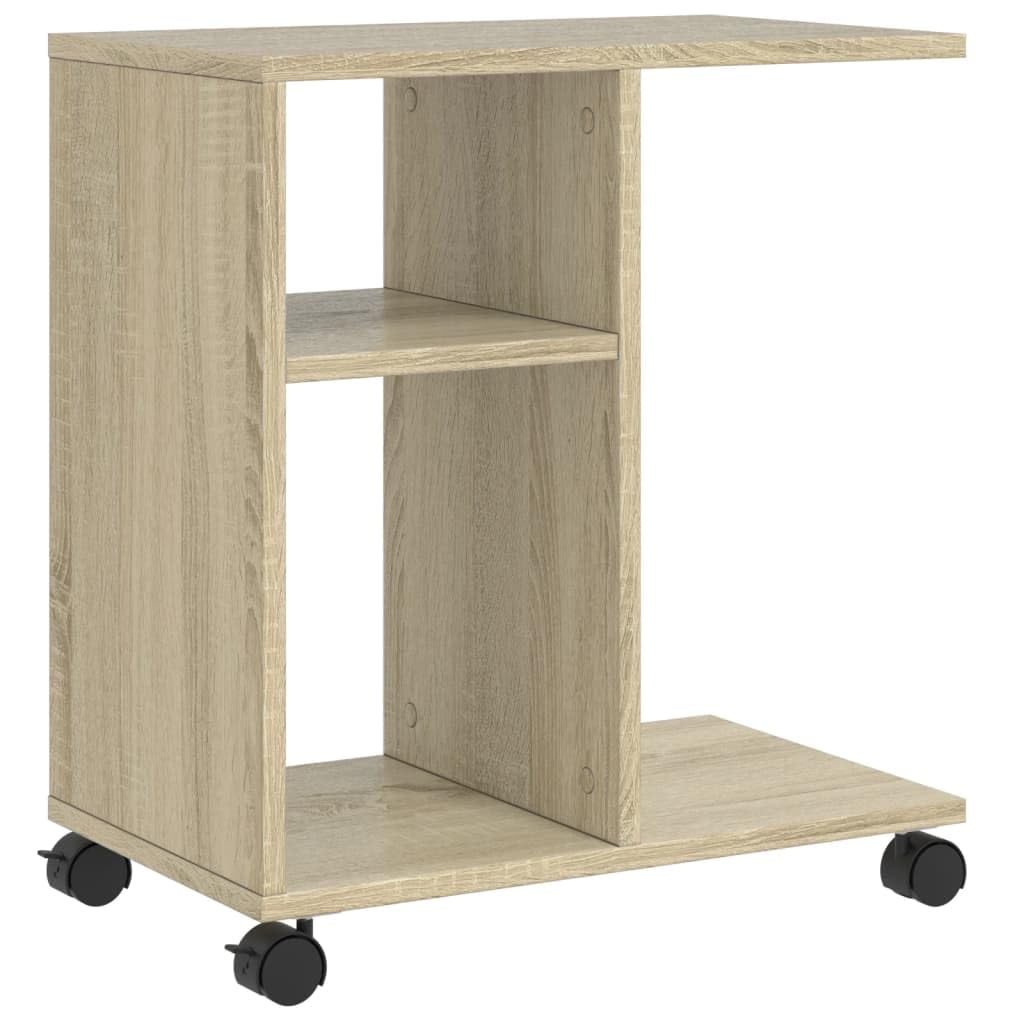 vidaXL Beistelltisch mit Rollen, Sofatisch mit Stauraum, Couchtisch für Schlafzimmer Wohnzimmer, Nac