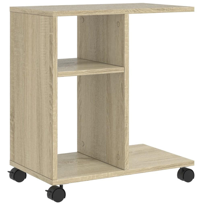 vidaXL Beistelltisch mit Rollen, Sofatisch mit Stauraum, Couchtisch für Schlafzimmer Wohnzimmer, Nac