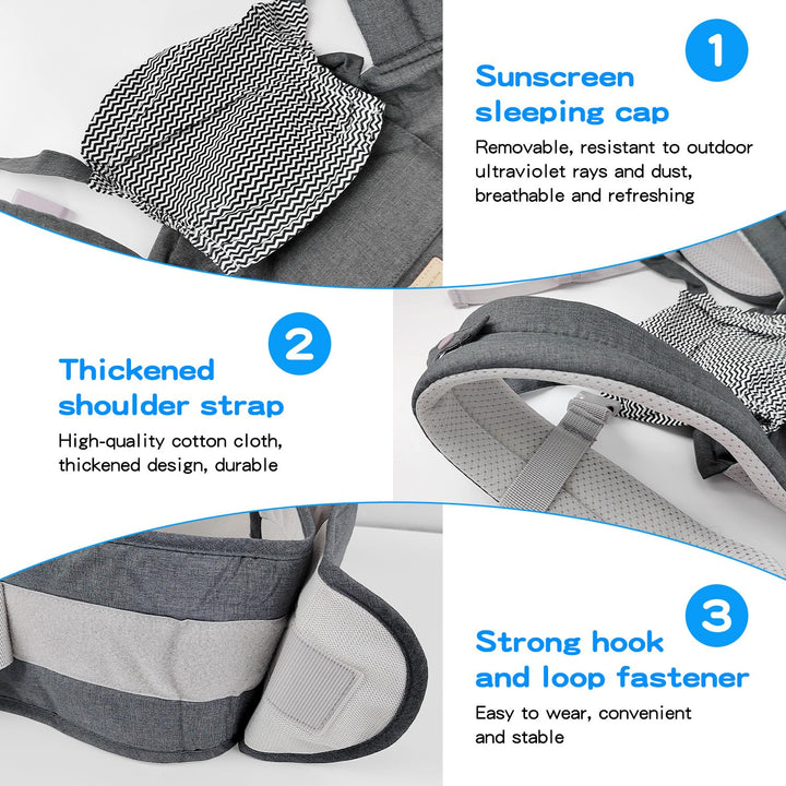 Babytrage Neugeborene ab Geburt für 3–36 Monate, Baumwolle Ergonomische Trage Baby mit Hüftsitz, Bab