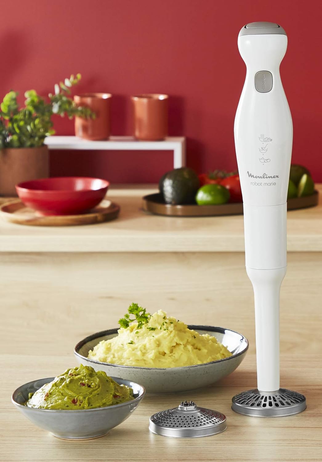 Moulinex Handmixer Roboter Marie Mixer 450 W 2 Geschwindigkeitsstufen Turbo-Funktion Stabmixer 2 Kli