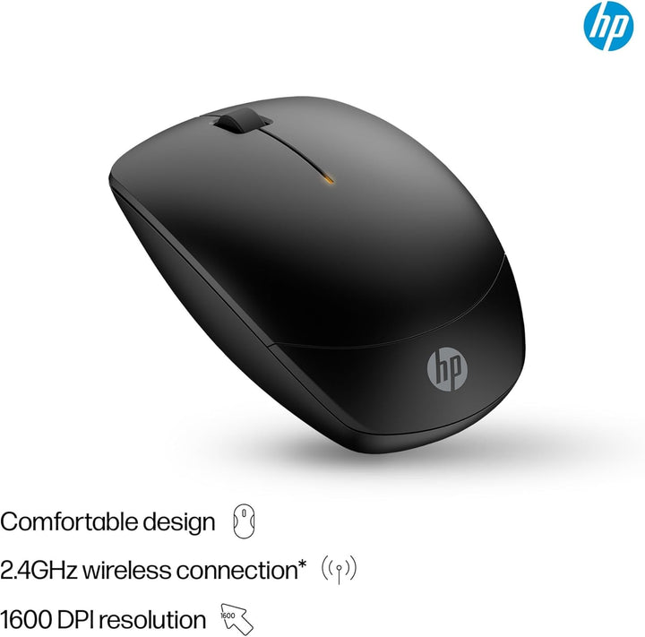 HP 230 Slim Wireless, Verbindung mit USB-A Dongle mit 2,4 GHz, Multi-Gerät, bis zu 1600 DPI, Autonom