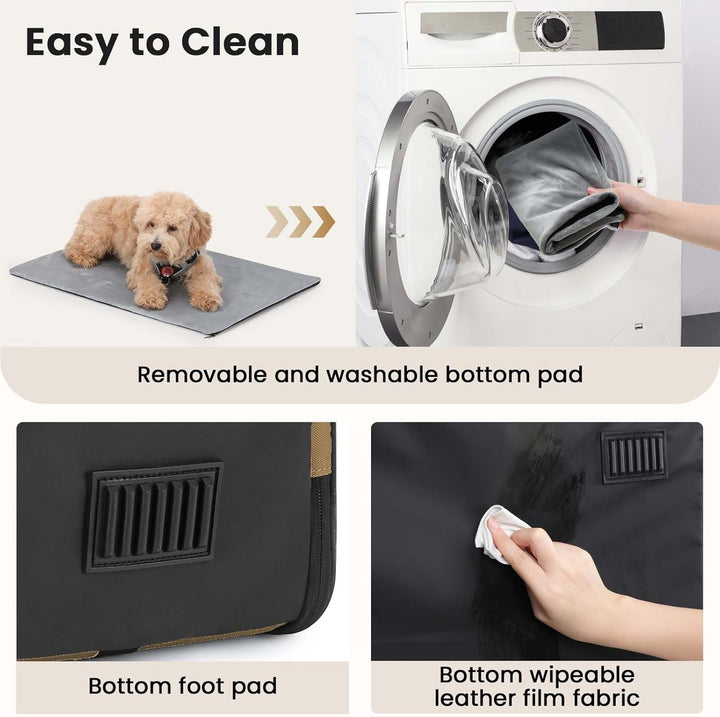 pecute Hundebox Faltbar Hundetransportbox Stabil Auto Transportbox Hund 61 x 52 x 45 cm, Leicht Katz