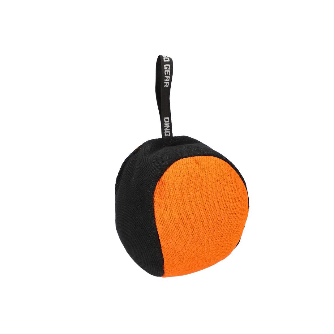 Dingo Gear Trainings-Spielzeug Bäll 19 cm Schwarz-Orange mit Griff French-Material Nylcott Training