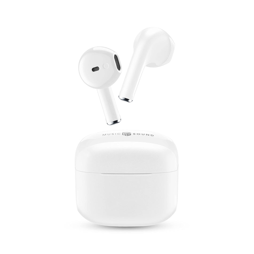 Music Sound | Swag - Kabelloses Kapsel-Headset - Wiedergabezeit bis 20 Stunden - Bluetooth - weiss,