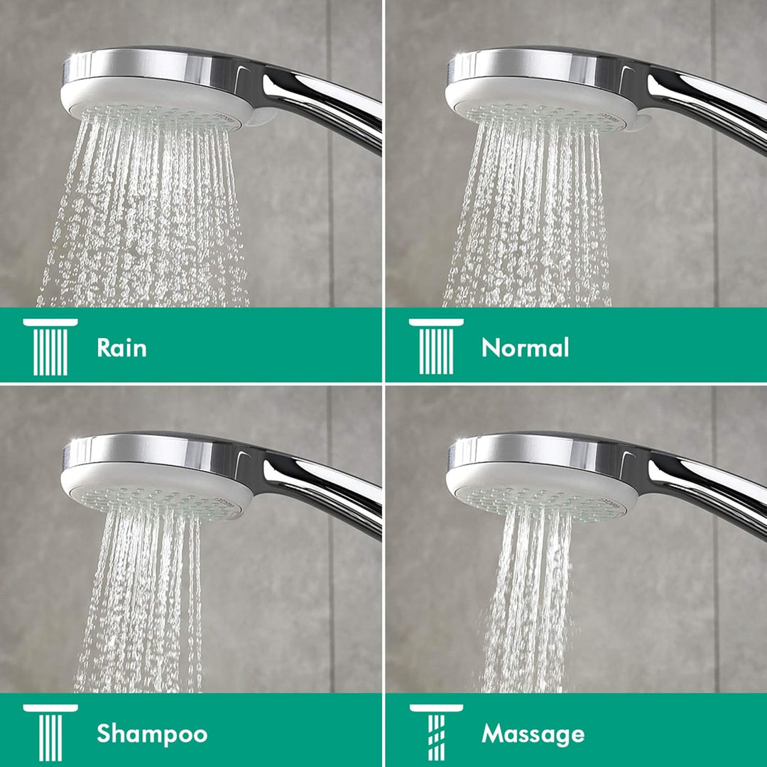 hansgrohe Duschkopf Croma 100 (Regendusche, 4 Strahlarten), chrom 4 Strahlarten Single