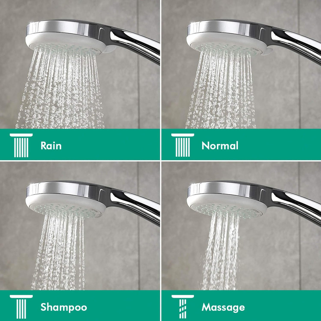 hansgrohe Croma 100 wassersparender Duschkopf 100 mm (4 Strahlarten) Chrom 4 Strahlarten /