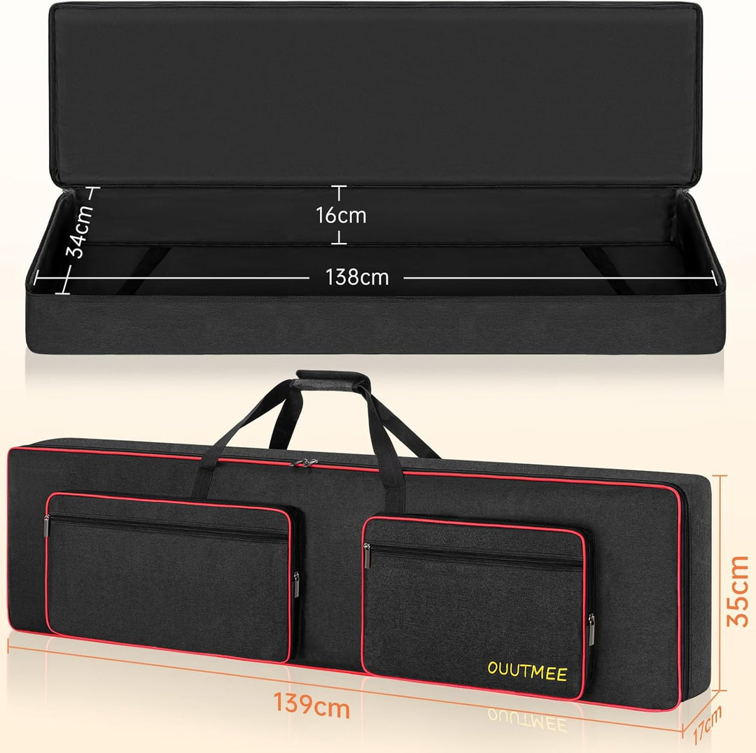 tasche 88 keyboard, für E-Klaviere, 600D Oxford-Stoff mit 10 mm Startseite, Gigbag (schwarz) Stossfe