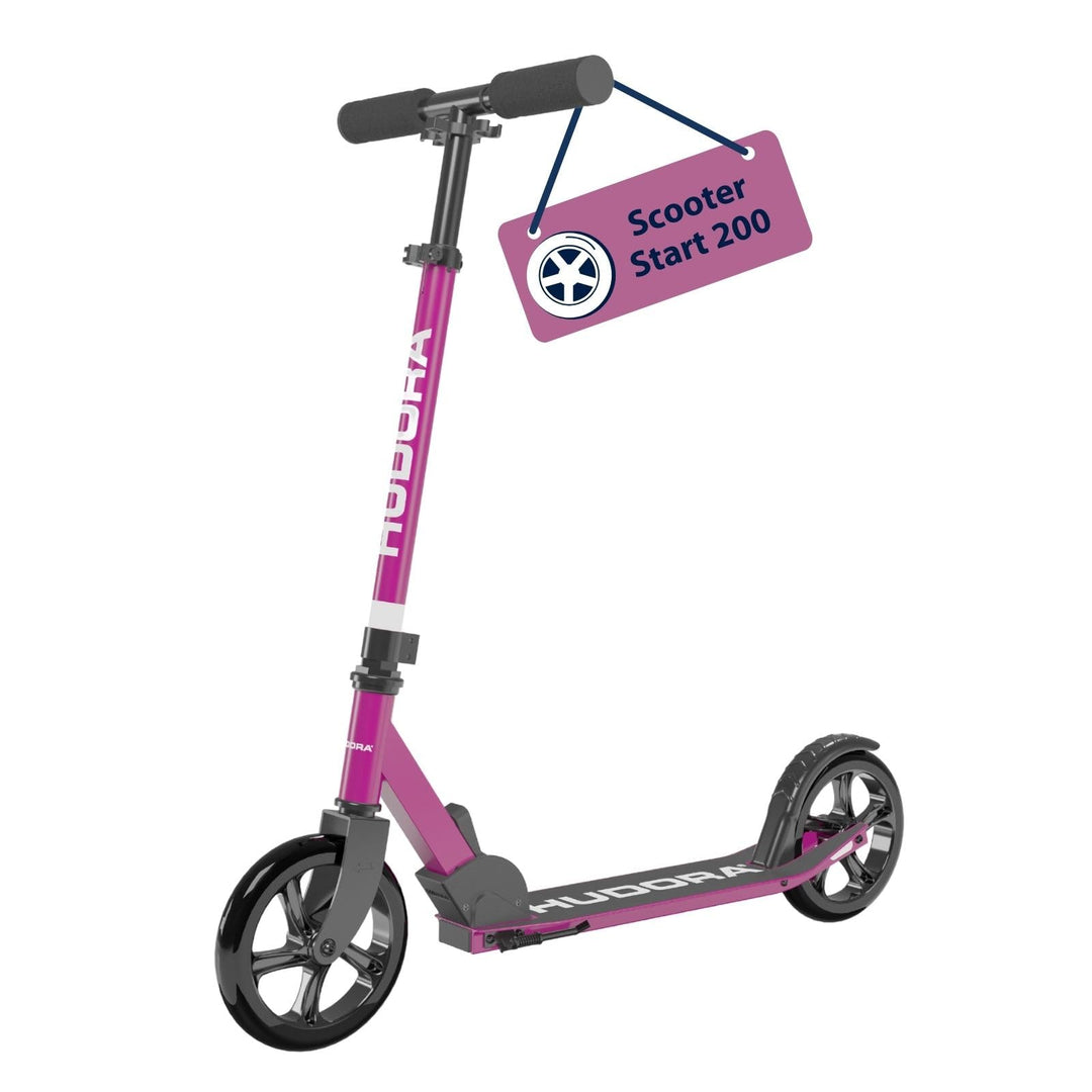 HUDORA Scooter Start 200, Stabiler Aluminium-Roller, Höhenverstellbarer & zusammenklappbarer Cityrol