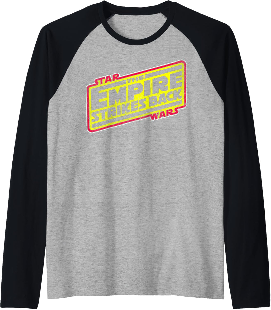 Star Wars The Empire Strikes Back Red & Yellow Logo Raglan
