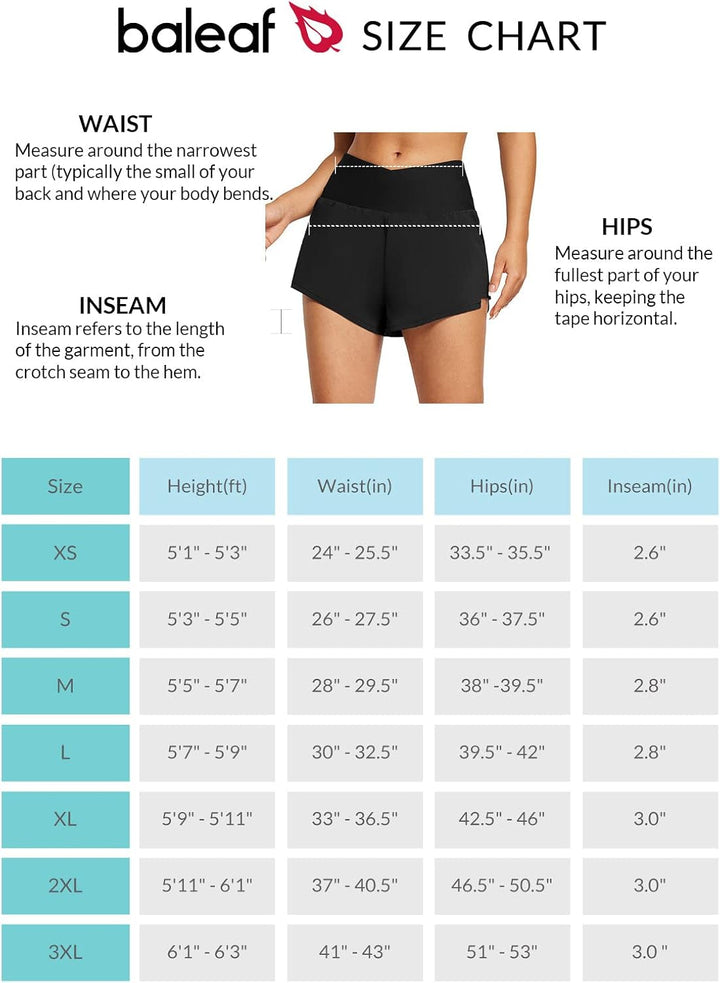 baleaf Damen Badeshorts Bauchkontrolle UPF50+ Badehose Schnell Trocknend Schwimmhose Hohe Taille Boa