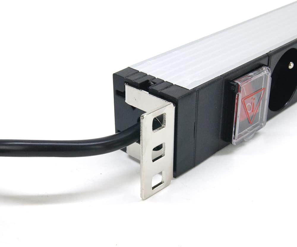 WAYTEX 37321 Steckdosenleiste Rackable 19 Zoll Stecker C14 – elektrisches Kopfband 8 Steckdosen mit