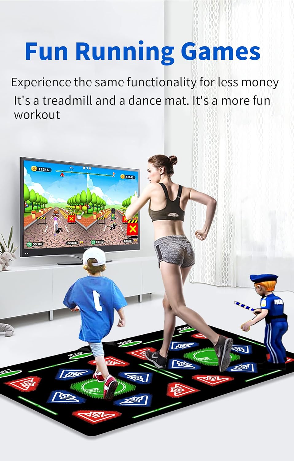 HDMI Tanzmatte für Kinder &amp; Erwachsene,64GB Tanzpad mit 1000 Spielen,885 Songs &amp; 81 MTVs,Weiche Flan