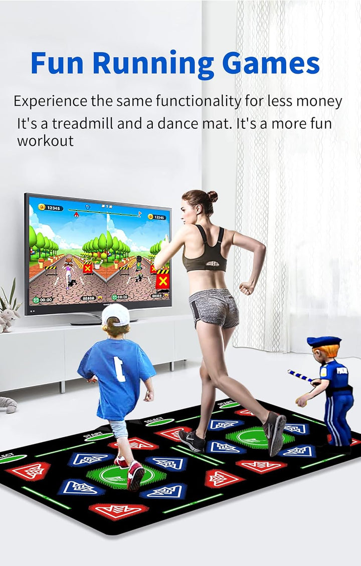 Double Dance Mat für Kinder & Erwachsene,mit 64GB Speicherkarte,1000 Spielen,885Liedern & 81MVs – HD