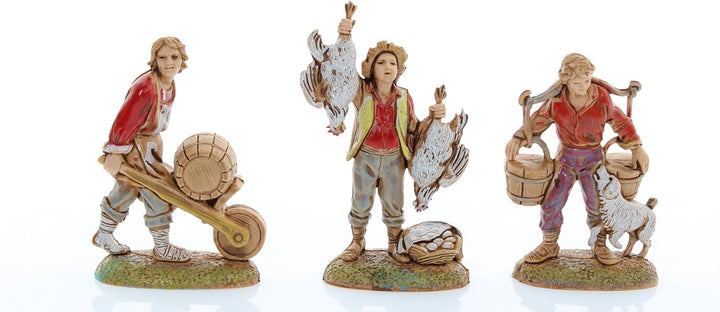 Moranduzzo Set 9 Neapolitanische Hirten für 6 cm Krippe Massstab 1:32 – MINI 6 – Unzerbrechliche Fig