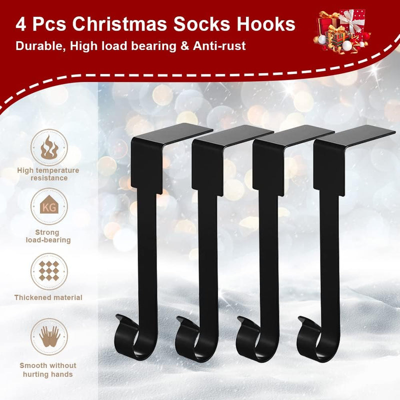 Weihnachtsstrumpf Haken, OLRWSLG 4 Stück Weihnachtssocken Halter Metall Weihnachten Strümpfe Hängeha
